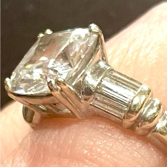 Fabulous Large CZ Cushion Cut Ring in 14K Size 8.25 - Picture 4 of 7